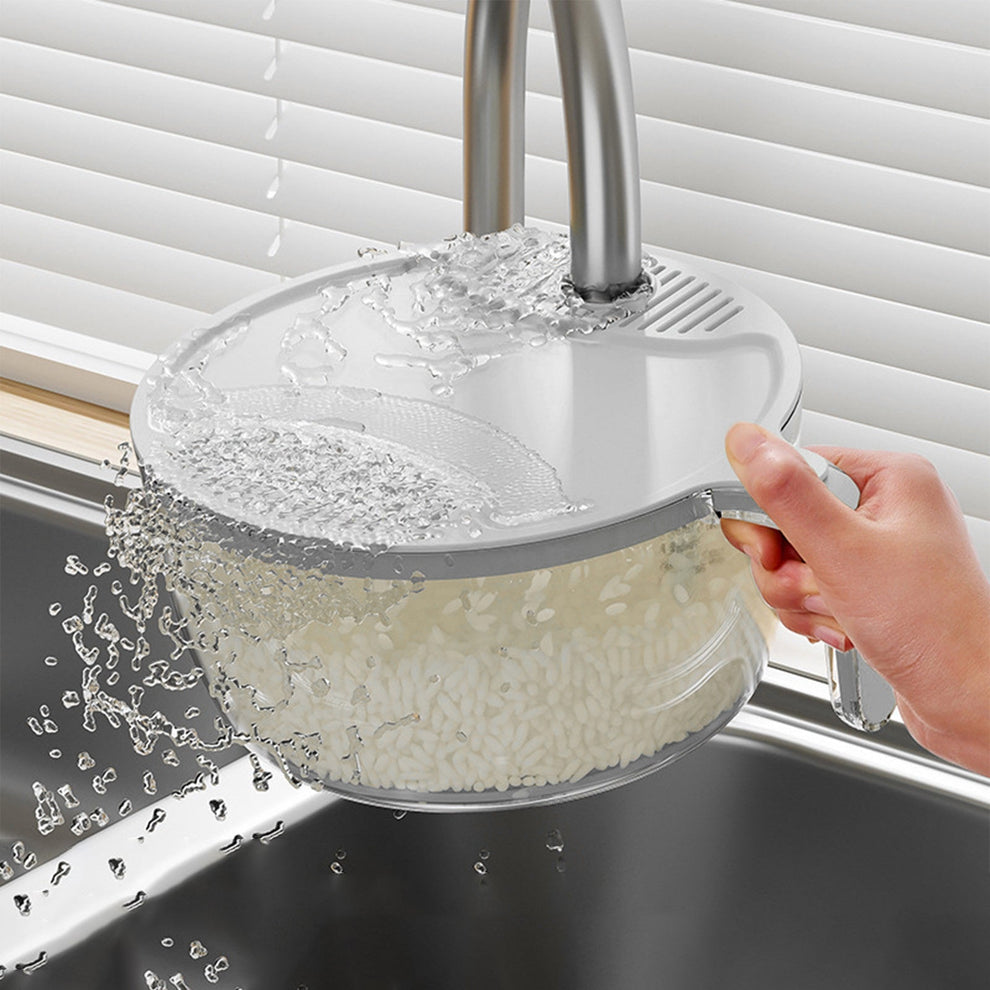 Multifunctional Kitchen Drainage Basket – Rice, Fruit & Vegetable Washer